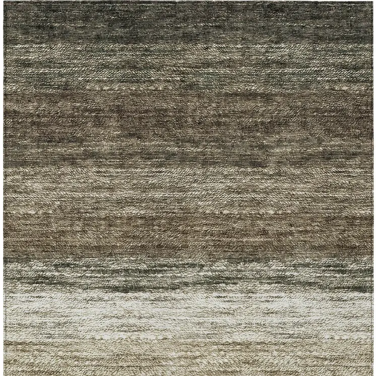 3' X 5' Brown Beige And Tan Ombre Washable Indoor Outdoor Area Rug