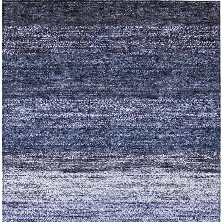 10' X 14' Navy Blue And Ivory Ombre Washable Indoor Outdoor Area Rug