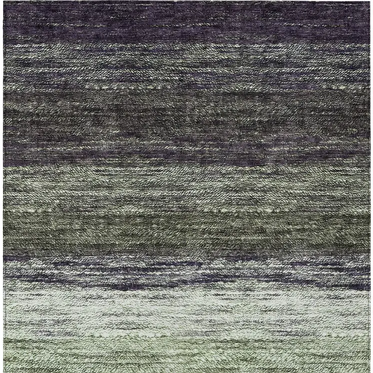 8' X 10' Green Ivory And Purple Ombre Washable Indoor Outdoor Area Rug