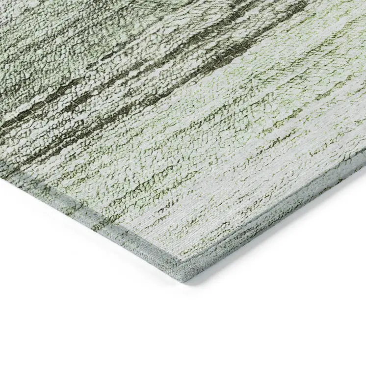 9' X 12' Green Ivory And Purple Ombre Washable Indoor Outdoor Area Rug