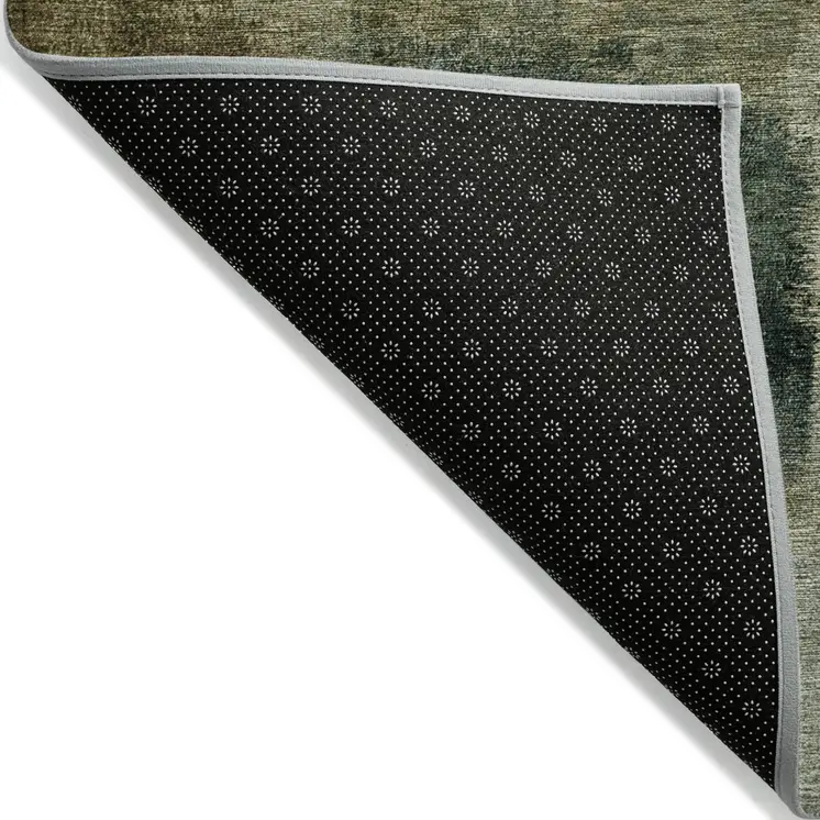 3' X 5' Brown Beige And Ivory Abstract Washable Indoor Outdoor Area Rug