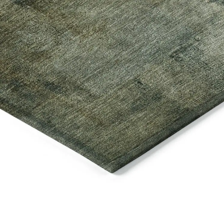 3' X 5' Brown Beige And Ivory Abstract Washable Indoor Outdoor Area Rug