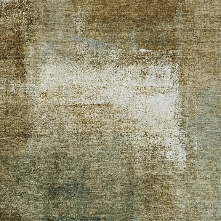 8' X 10' Brown Beige And Ivory Abstract Washable Indoor Outdoor Area Rug