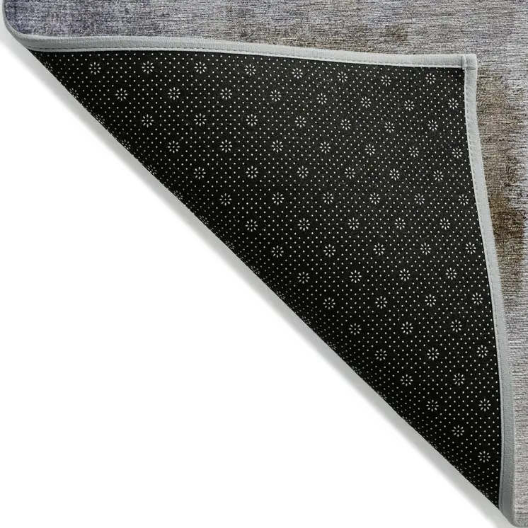 5' X 8' Navy Blue And Sky Blue Abstract Washable Indoor Outdoor Area Rug