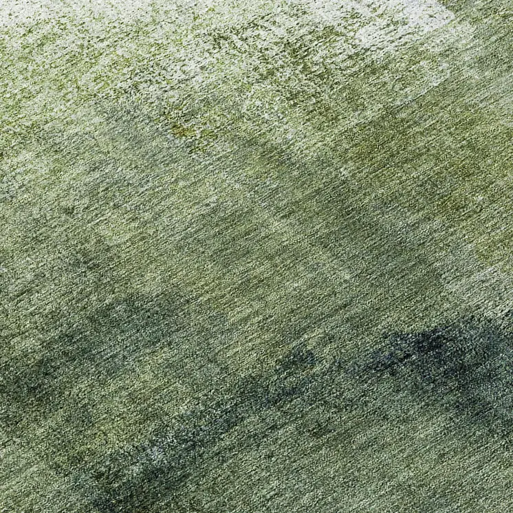 8' Artichoke Green And Sage Round Abstract Washable Indoor Outdoor Area Rug