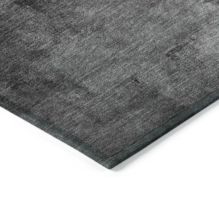 5' X 8' Gray Silver And Charcoal Abstract Washable Indoor Outdoor Area Rug