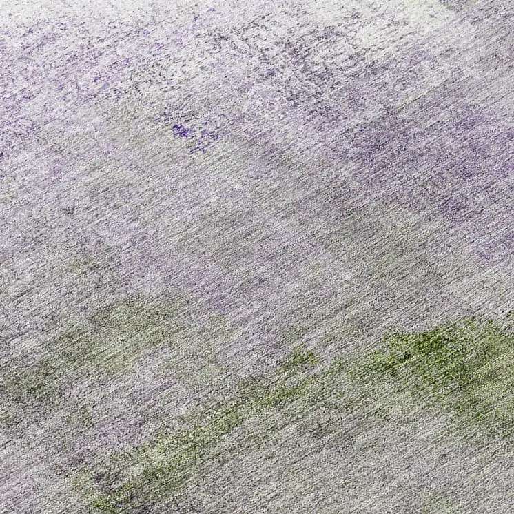 8' Purple Lavender And Green Round Abstract Washable Indoor Outdoor Area Rug