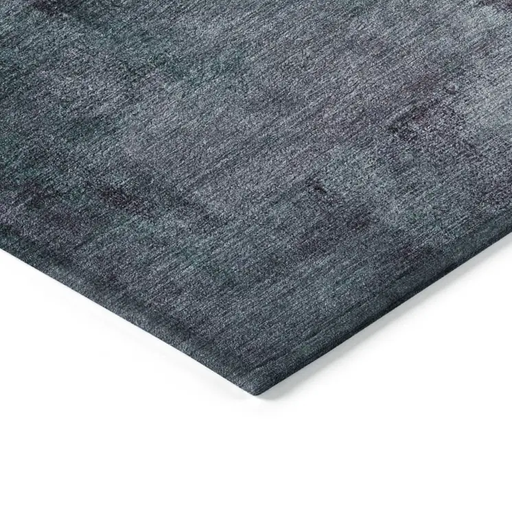 8' X 10' Teal Blue Aqua And Ivory Abstract Washable Indoor Outdoor Area Rug