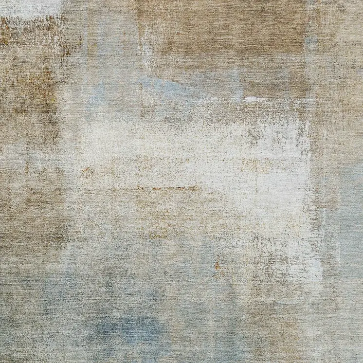3' X 5' Taupe Beige And Ivory Abstract Washable Indoor Outdoor Area Rug