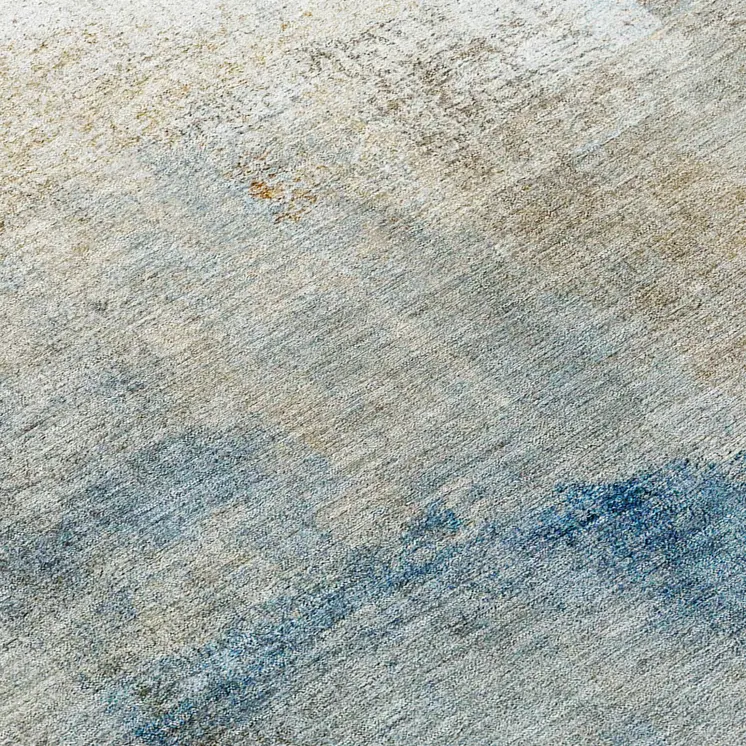 8' Taupe Beige And Ivory Round Abstract Washable Indoor Outdoor Area Rug