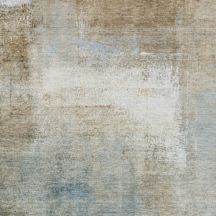 10' X 14' Taupe Beige And Ivory Abstract Washable Indoor Outdoor Area Rug