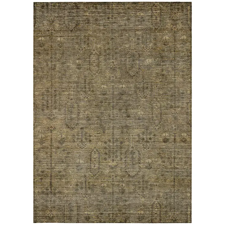 3' X 5' Brown And Beige Southwestern Washable Indoor Outdoor Area Rug