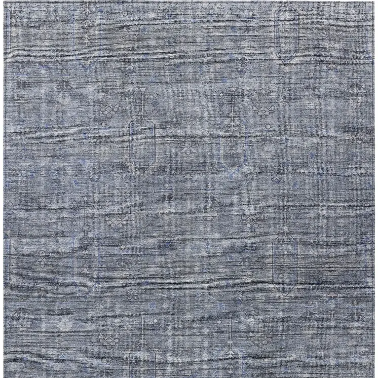 10' X 14' Navy Blue And Gray Southwestern Washable Indoor Outdoor Area Rug