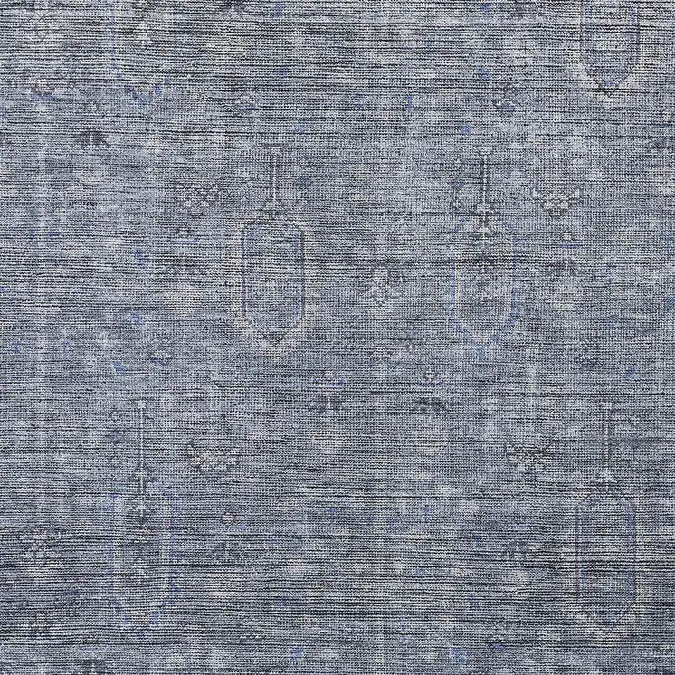10' X 14' Navy Blue And Gray Southwestern Washable Indoor Outdoor Area Rug