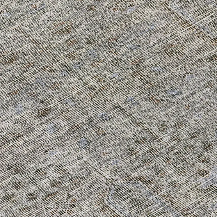 8' Gray And Silver Round Southwestern Washable Indoor Outdoor Area Rug