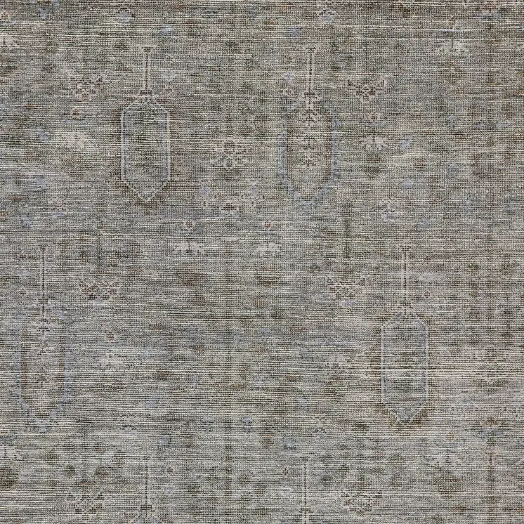 8' X 10' Gray And Silver Southwestern Washable Indoor Outdoor Area Rug