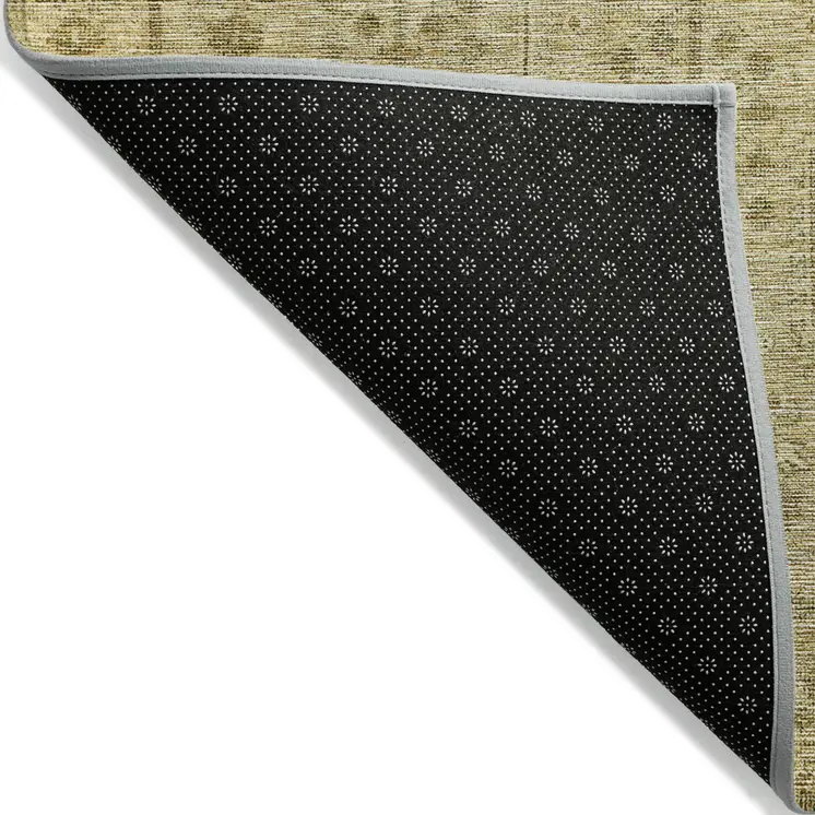 9' X 12' Gold And Taupe Southwestern Washable Indoor Outdoor Area Rug