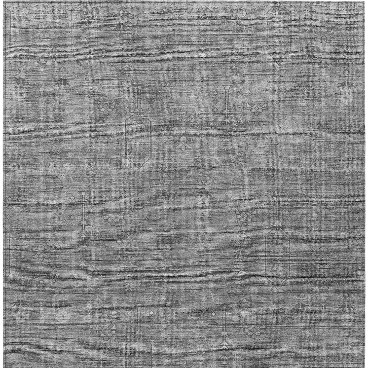 9' X 12' Gray And Charcoal Southwestern Washable Indoor Outdoor Area Rug