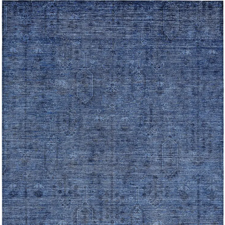3' X 5' Navy Blue And Blue Southwestern Washable Indoor Outdoor Area Rug