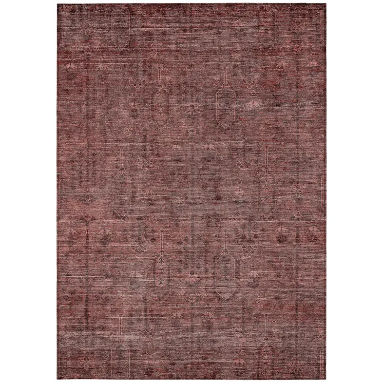 3' X 5' Orange And Copper Southwestern Washable Indoor Outdoor Area Rug