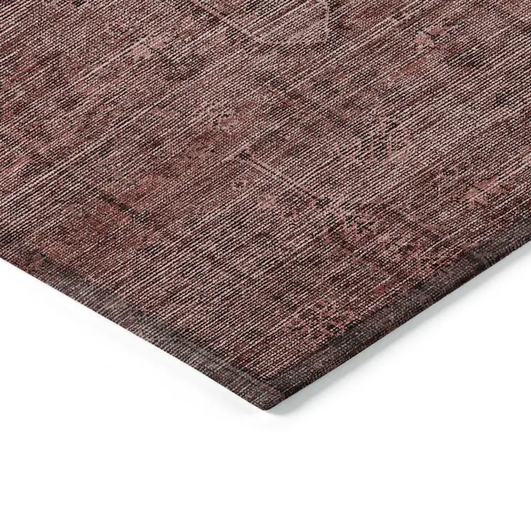 3' X 5' Orange And Copper Southwestern Washable Indoor Outdoor Area Rug