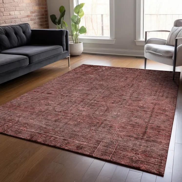 3' X 5' Orange And Copper Southwestern Washable Indoor Outdoor Area Rug