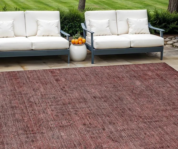 10' X 14' Orange And Copper Southwestern Washable Indoor Outdoor Area Rug