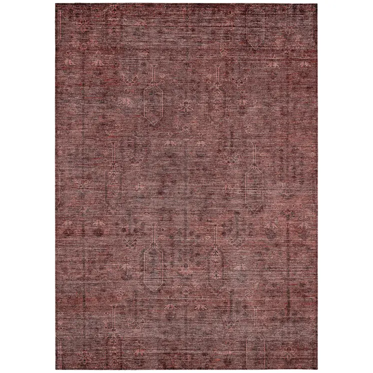 10' X 14' Orange And Copper Southwestern Washable Indoor Outdoor Area Rug