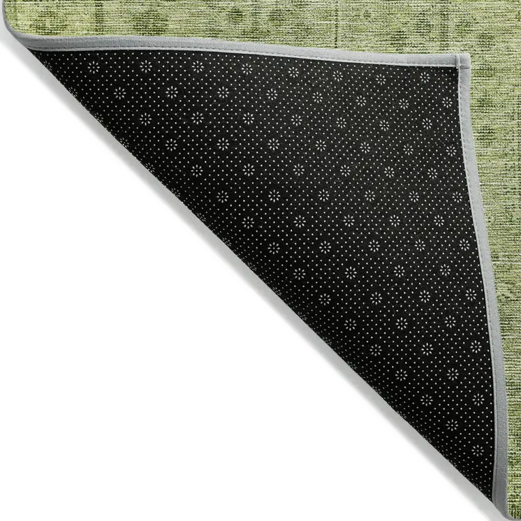 5' X 8' Sage And Artichoke Green Southwestern Washable Indoor Outdoor Area Rug