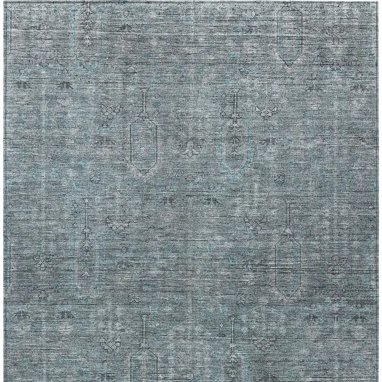 3' X 5' Teal Blue And Gray Southwestern Washable Indoor Outdoor Area Rug