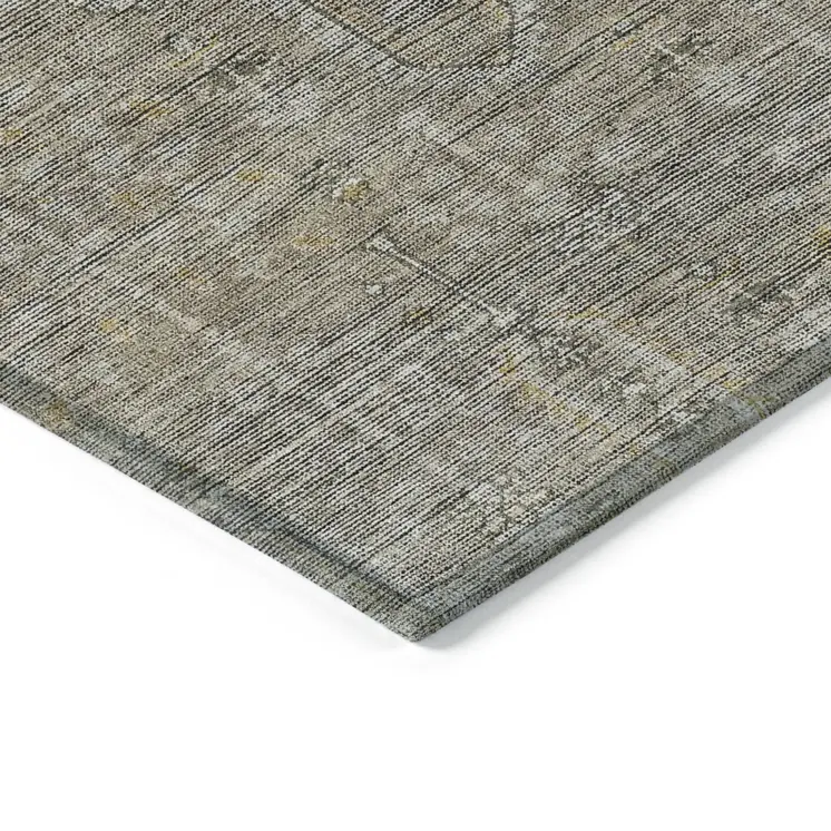 5' X 8' Taupe Gray And Beige Southwestern Washable Indoor Outdoor Area Rug