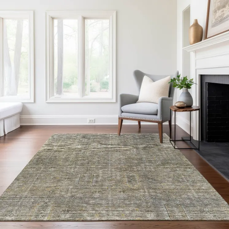 5' X 8' Taupe Gray And Beige Southwestern Washable Indoor Outdoor Area Rug