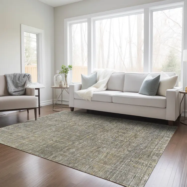 10' X 14' Taupe Gray And Beige Southwestern Washable Indoor Outdoor Area Rug