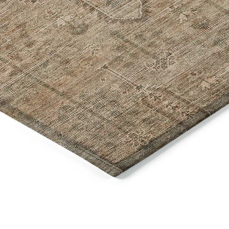 3' X 5' Terra Cotta And Copper Southwestern Washable Indoor Outdoor Area Rug