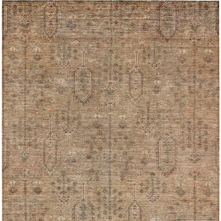10' X 14' Terra Cotta And Copper Southwestern Washable Indoor Outdoor Area Rug