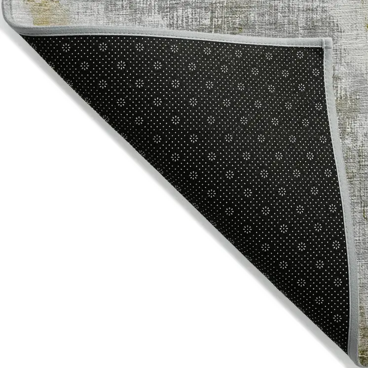 5' X 8' Taupe Gray And Brown Abstract Washable Indoor Outdoor Area Rug