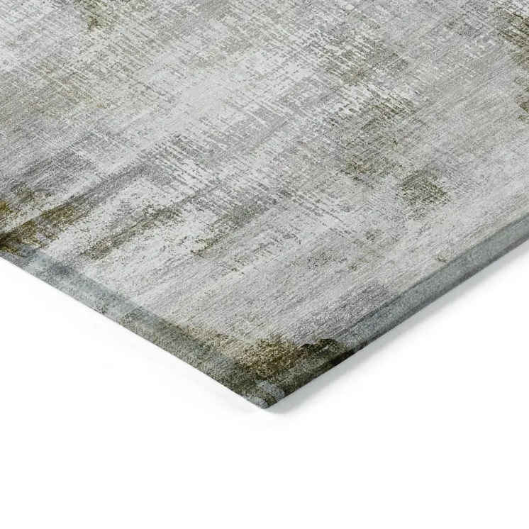 5' X 8' Taupe Gray And Brown Abstract Washable Indoor Outdoor Area Rug
