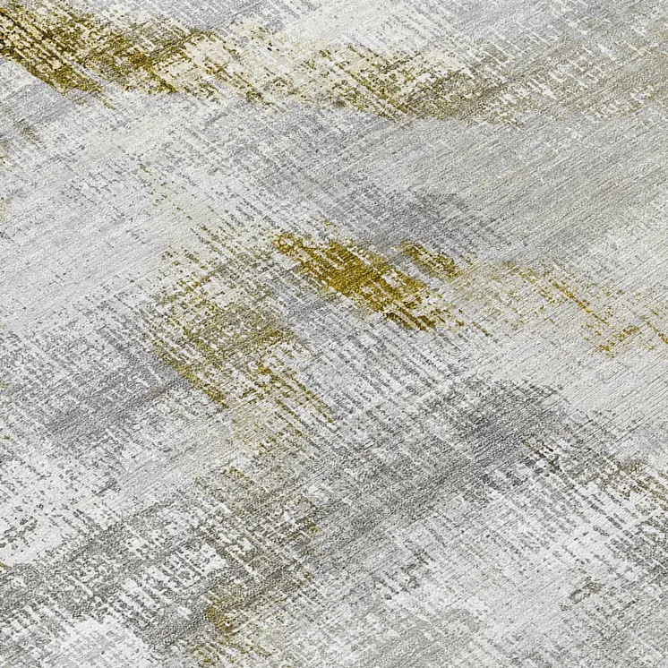 8' Taupe Gray And Brown Round Abstract Washable Indoor Outdoor Area Rug