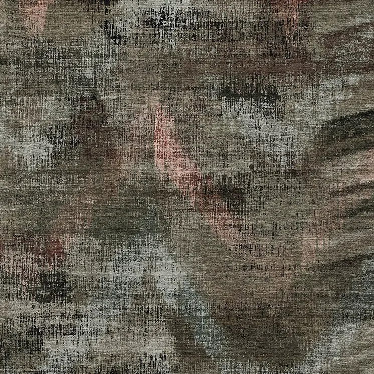 8' X 10' Brown Taupe And Salmon Abstract Washable Indoor Outdoor Area Rug