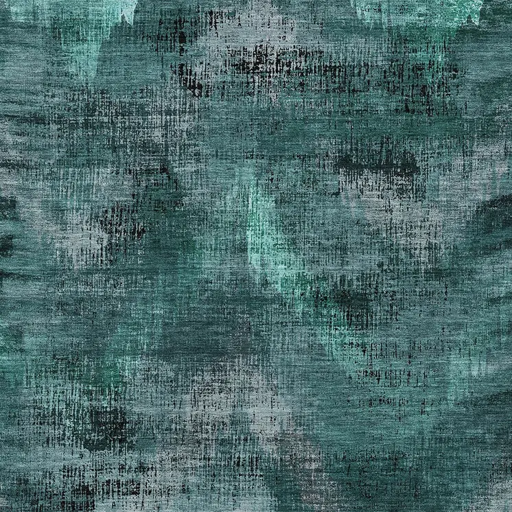 10' X 14' Fern Green And Emerald Abstract Washable Indoor Outdoor Area Rug