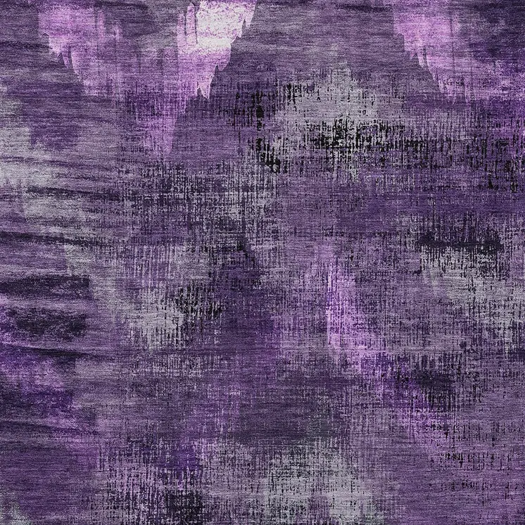 5' X 8' Purple Lavender And Gray Abstract Washable Indoor Outdoor Area Rug