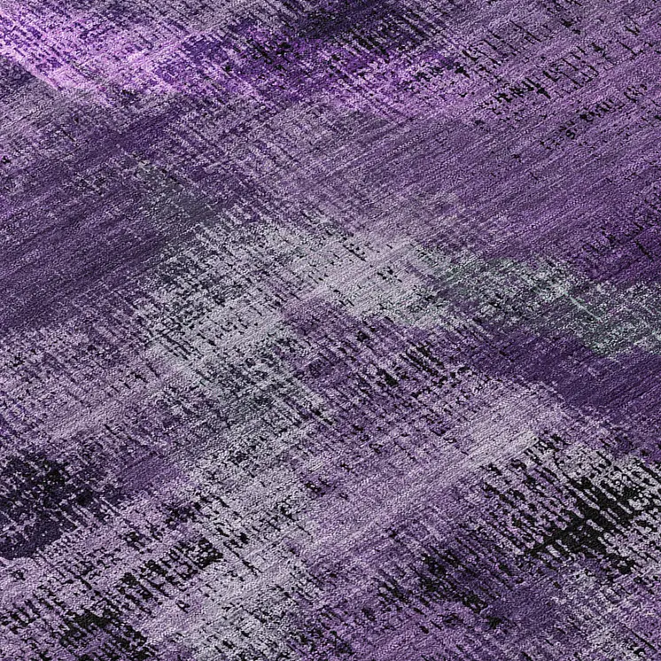 8' Purple Lavender And Gray Round Abstract Washable Indoor Outdoor Area Rug