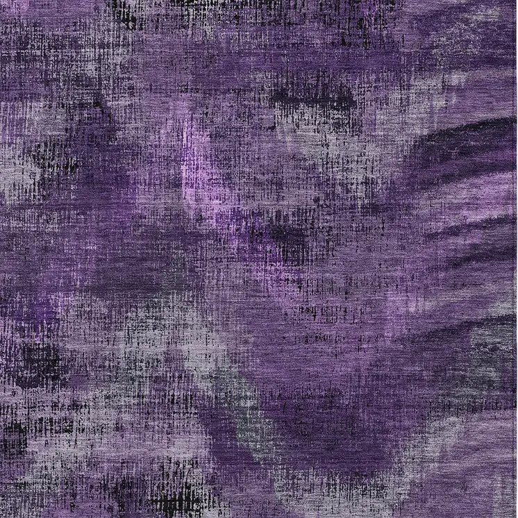 8' X 10' Purple Lavender And Gray Abstract Washable Indoor Outdoor Area Rug