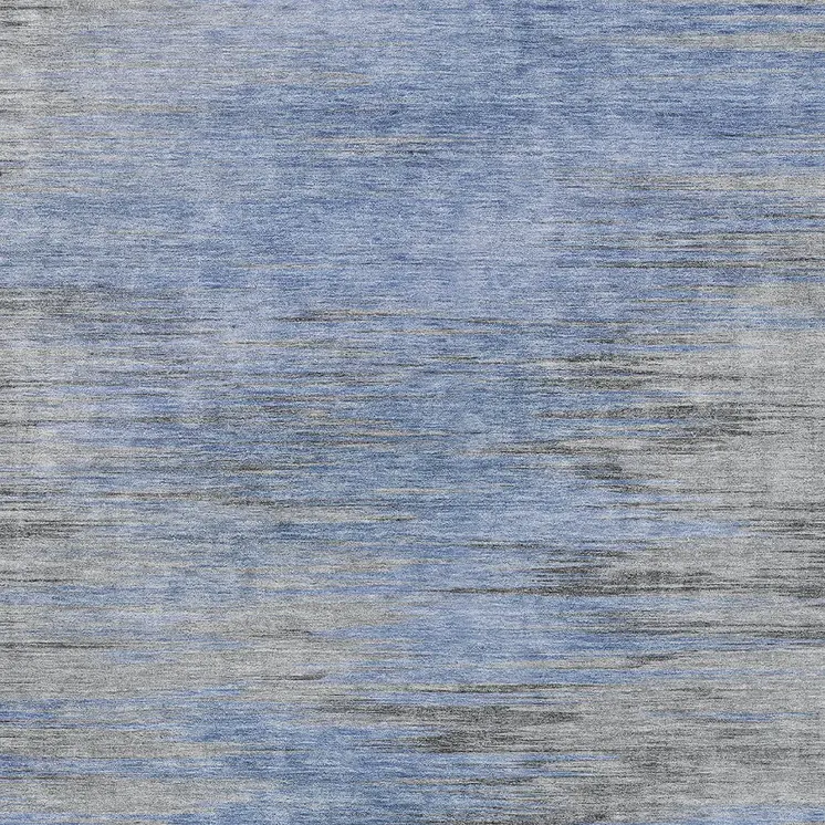 3' X 5' Denim Blue And Sky Blue Abstract Washable Indoor Outdoor Area Rug