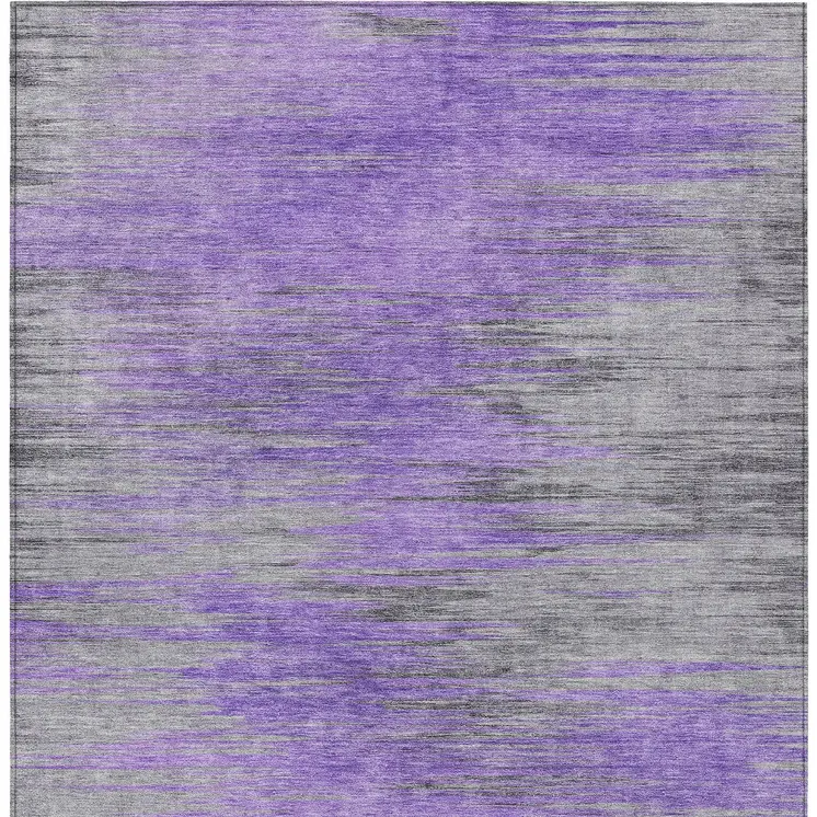 3' X 5' Purple Gray And Charcoal Abstract Washable Indoor Outdoor Area Rug
