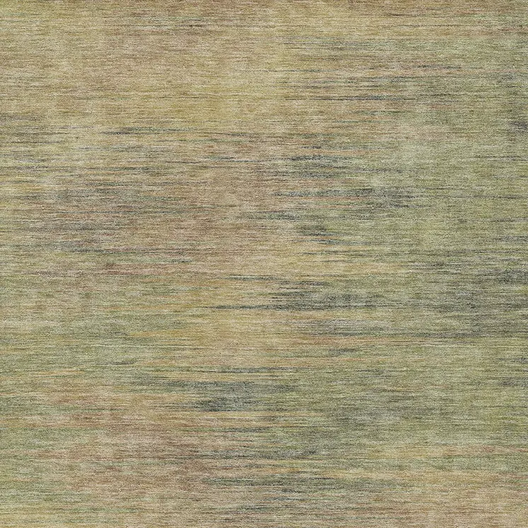 9' X 12' Artichoke Green Fern Green And Gold Abstract Washable Indoor Outdoor Area Rug