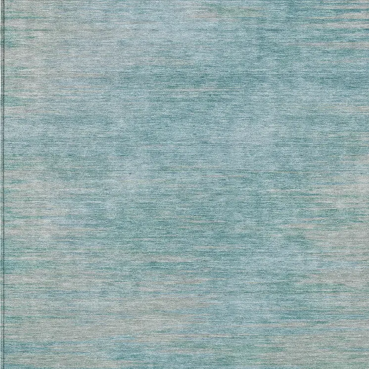 10' X 14' Aqua Teal Blue And Gray Abstract Washable Indoor Outdoor Area Rug