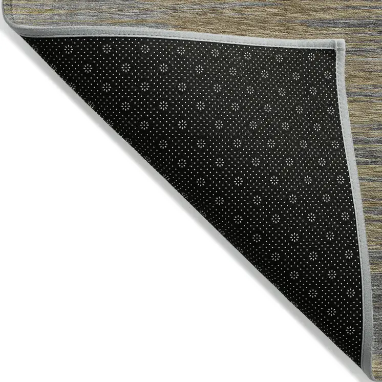 8' X 10' Brown Gold And Taupe Abstract Washable Indoor Outdoor Area Rug