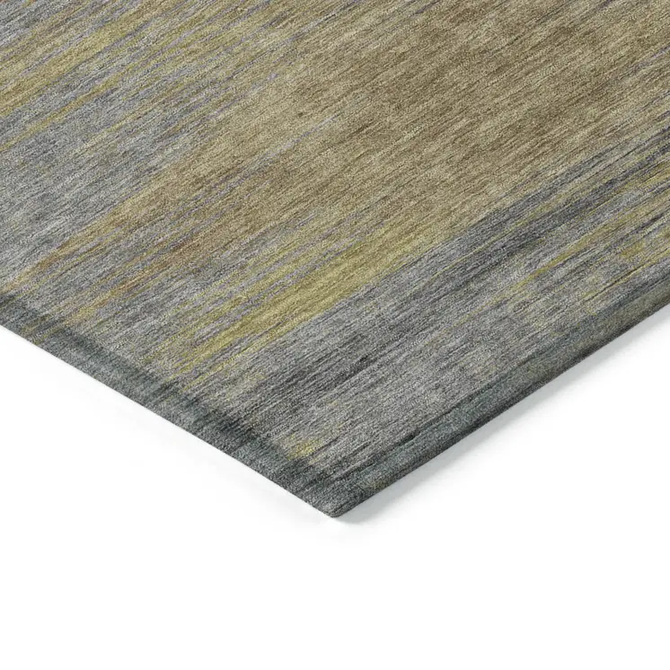 8' X 10' Brown Gold And Taupe Abstract Washable Indoor Outdoor Area Rug