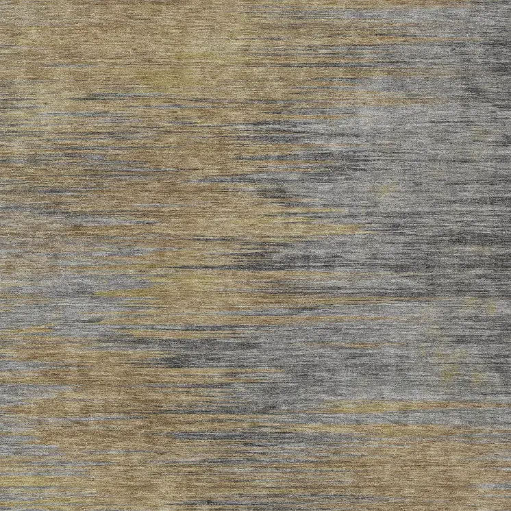 9' X 12' Brown Gold And Taupe Abstract Washable Indoor Outdoor Area Rug